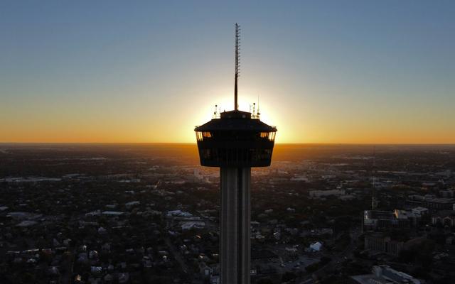 The Tower of the Americas above San Antonio at sunset
